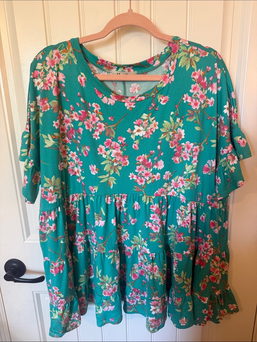 Haptics Floral Women's Tiered Peplum Top Tunic